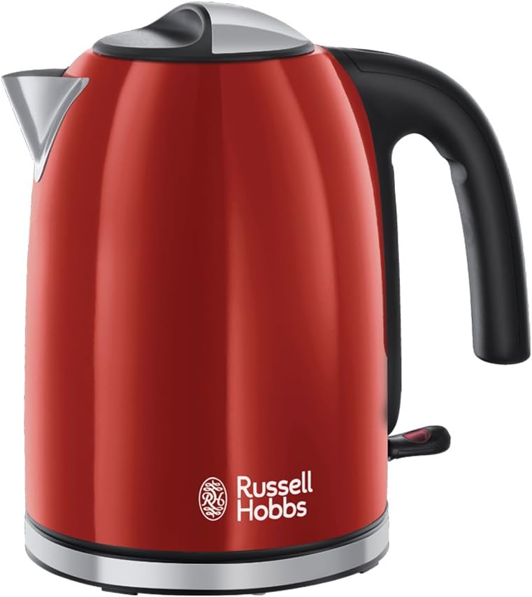 Russell Hobbs Set Colazione Colours+ Rosso: Macchina da caffè [Timer digitale, Doccetta per estrazione e aroma ottimali] 24031-56 + Bollitore [1,7l, 2400W] 20412-70 + Tostapane [per 2 fette] 26554-56