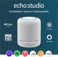 Echo Studio (ultima generazione) | Il miglior suono mai offerto dai nostri altoparlanti smart Wi-Fi e Bluetooth, con Dolby Atmos, audio 3D, hub per Casa Intelligente e Alexa | Bianco