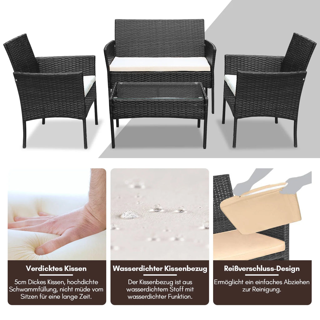 Sonnewelt Salotto da Giardino in Polyrattan