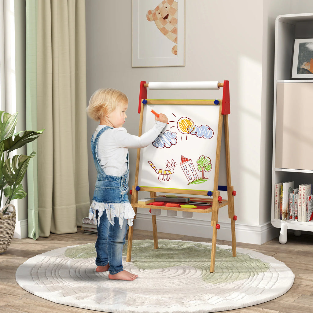 AIYAPLAY 3-in-1 Tavolo per bambini regolabile in altezza – Legno naturale