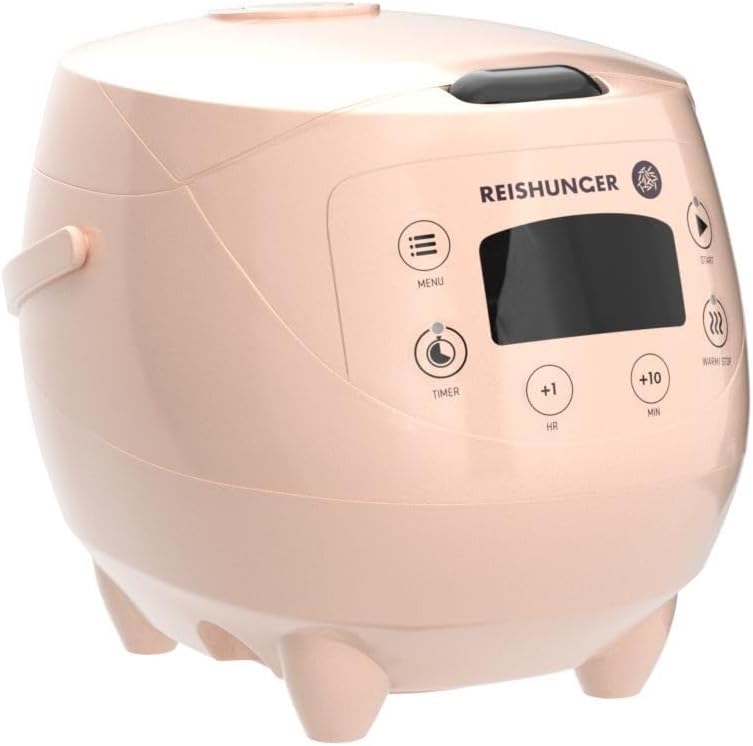 REISHUNGER Cuociriso digitale piccolo, nero | Da 0,6 L fino a 3 persone | Funzione mantenimento calore, timer e pentola premium | Multicooker e vaporiera piccoli, 8 programmi, tecnologia a 7 fasi