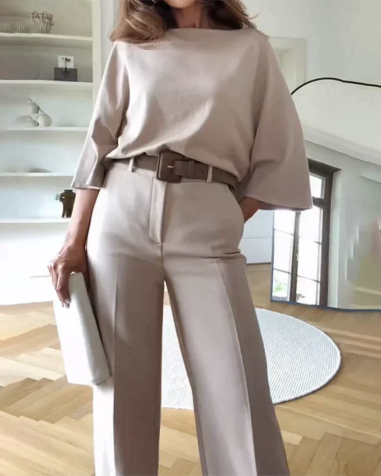 Completo Blusa e Pantaloni a Maniche Lunghe da Donna