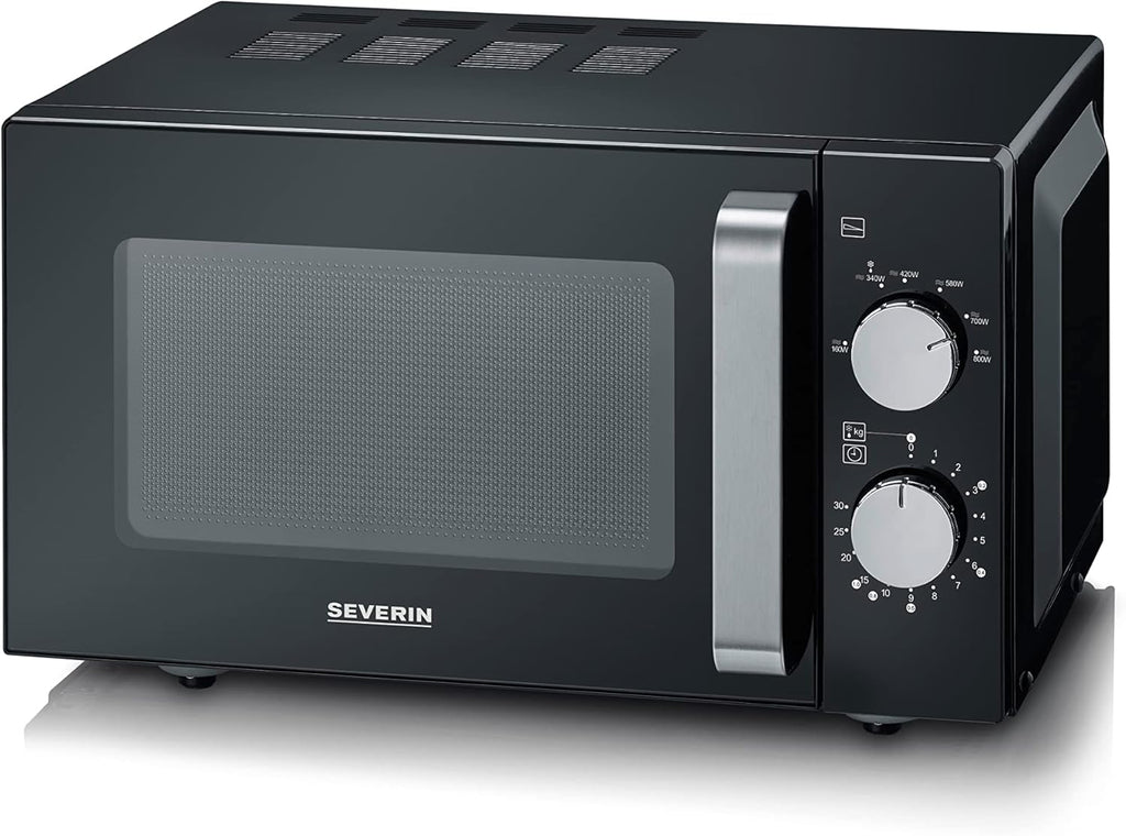 SEVERIN 2-in-1 Mikrowelle mit Grill 800 W, Grillofen mit 25 L Kapazitt und 9 Leistungsstufen, Mikrowelle mit Grillrost und Drehteller, silber, MW 7785