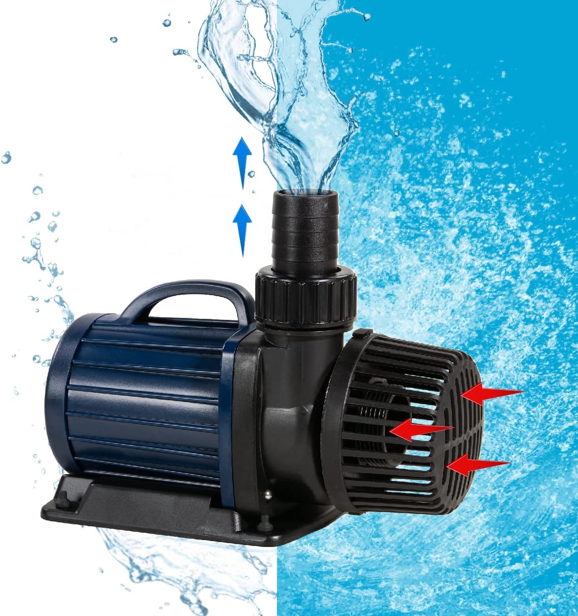 AquaForte DM-5.000 pompe per laghetto/filtro, 40 Watt, portata massima di 5 m3 all'ora, prevalenza massima di 3.5 metri, lunghezza del cavo 10 metri, adatta per corsi d'acqua, cascate e filtri