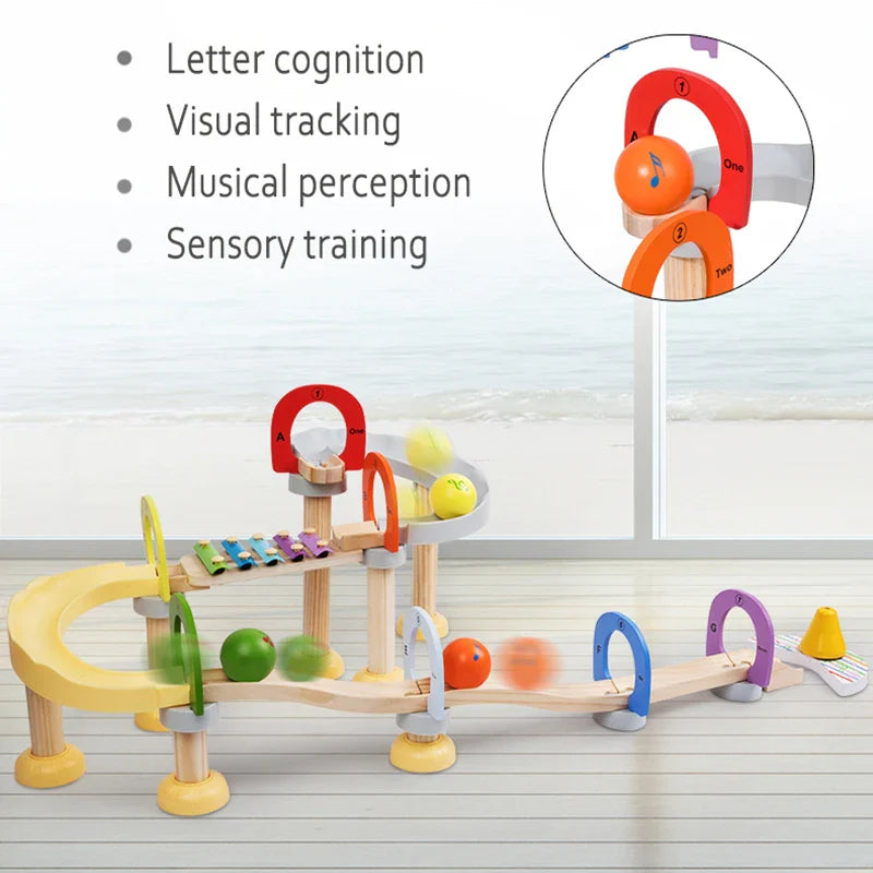 Pista delle biglie musicale - Melodie Montessori - Giocattolo sensoriale