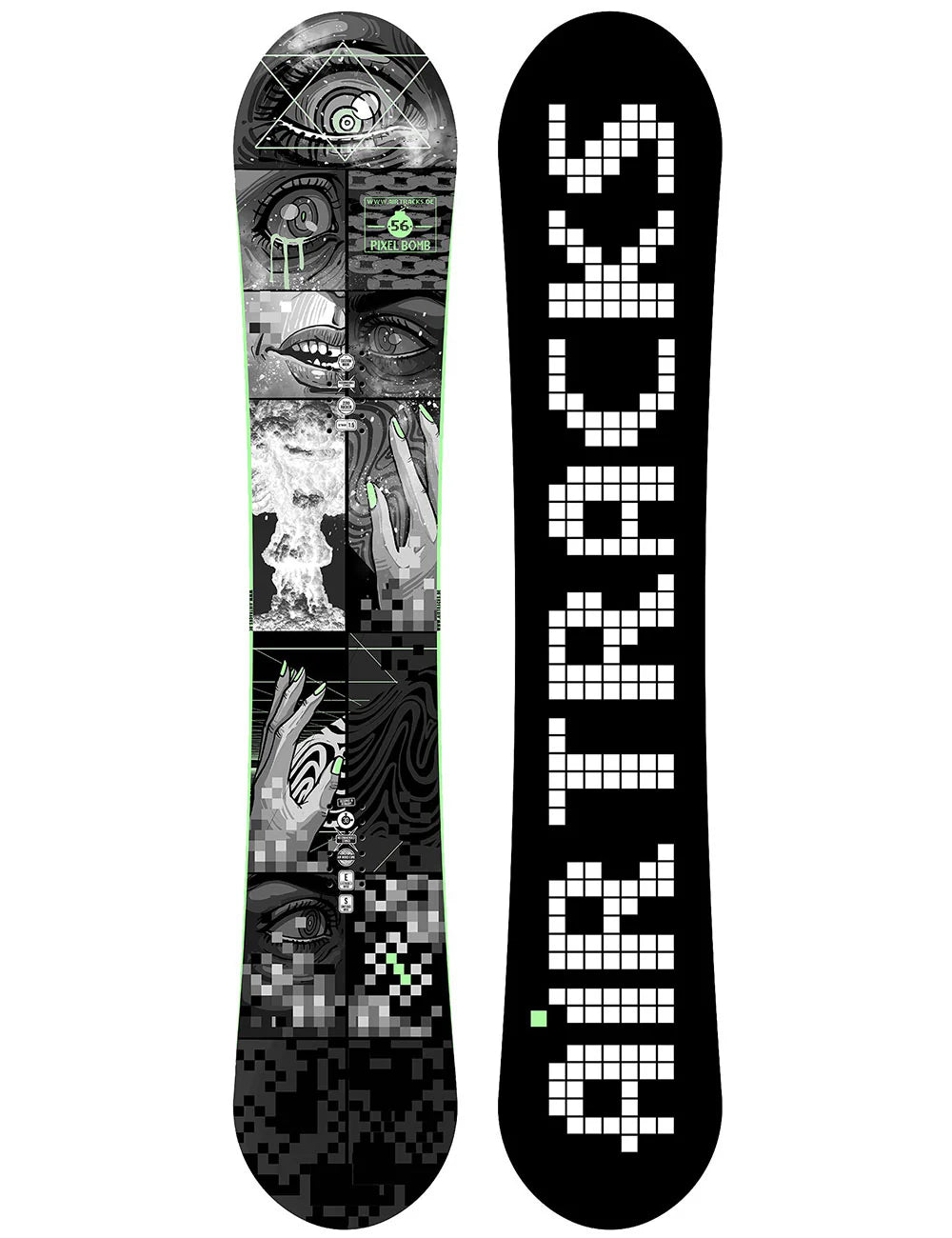 Snowboard da uomo Pixel Bomb Carbon Zero Rocker