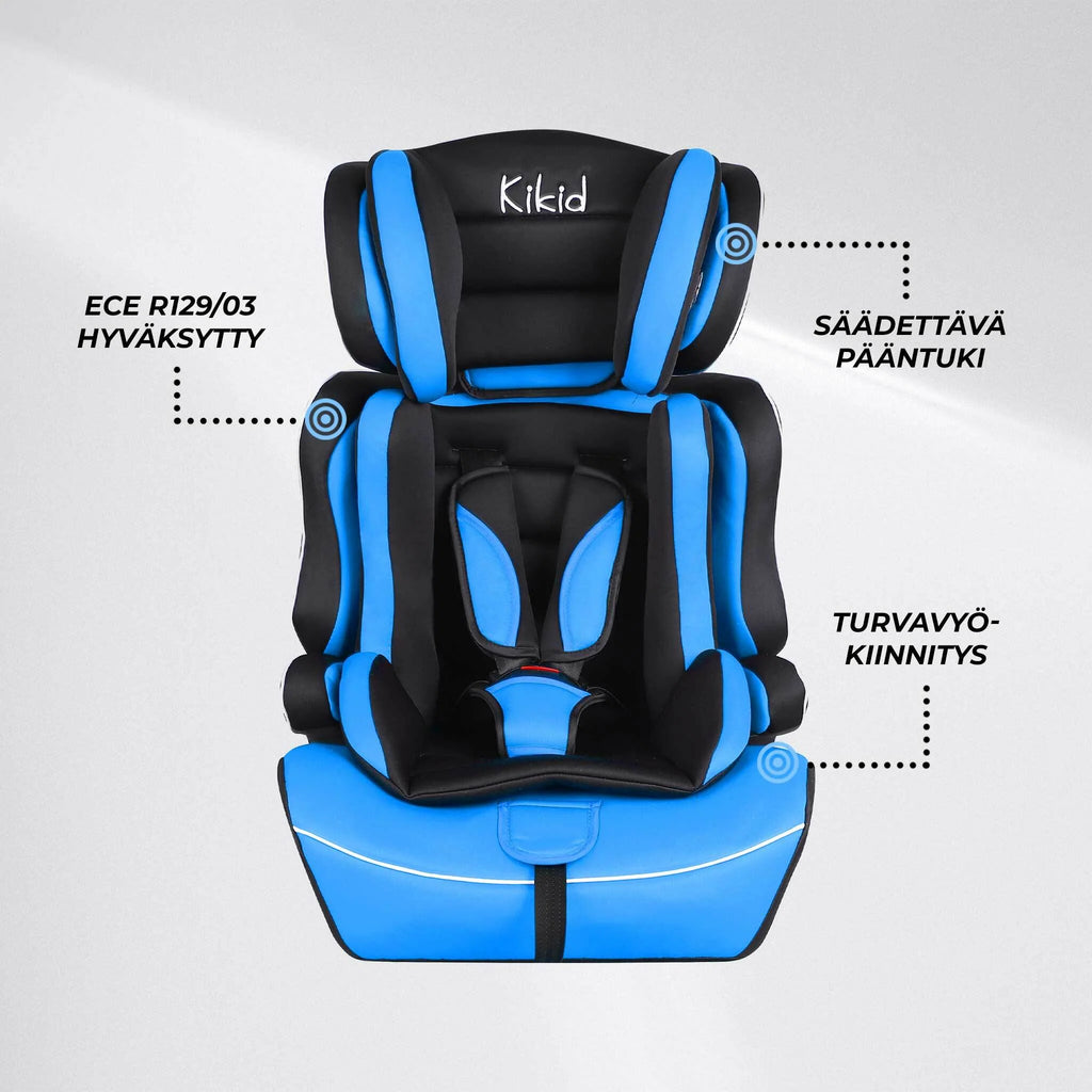 Kikid Seggiolino auto Basic 76-150cm R129, nero blu