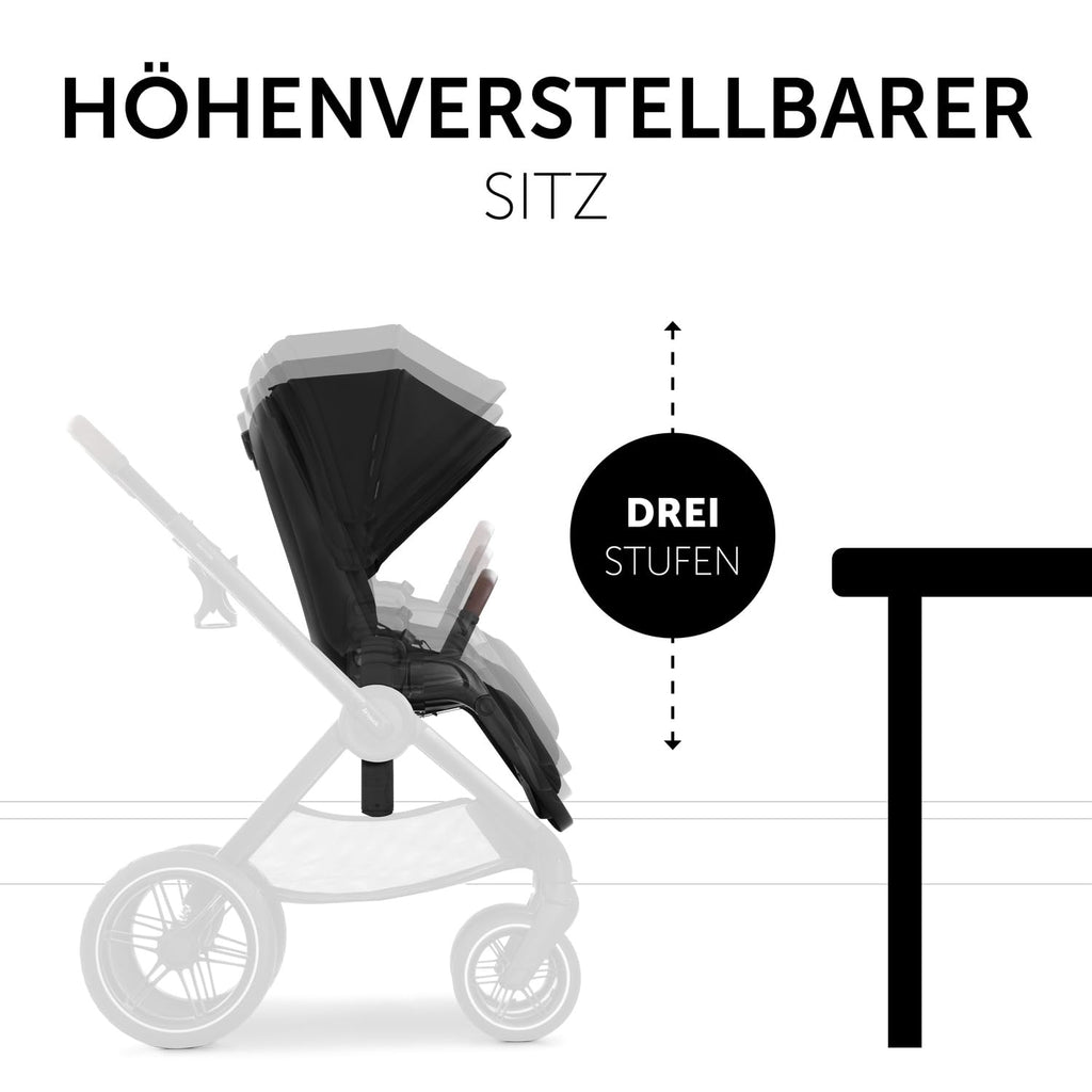 hauck Kinderwagen mit Beindecke Walk N Care ab Geburt bis 22 kg mit Liegefunktion, Becherhalter, Sitz Wendbar & Höhenverstellbar, Gummireifen, Teleskopgriff, UPF 50+, Zusammenklappbar (Dark Navy Blue9