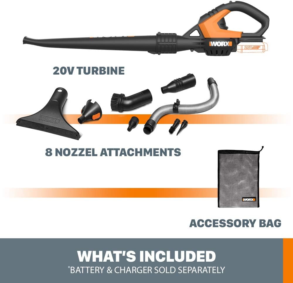 WORX WG545.9 20V Aria per Uso Gravoso al Litio Multiuso Soffiatore/Scopa/Pulitore-Utensile
