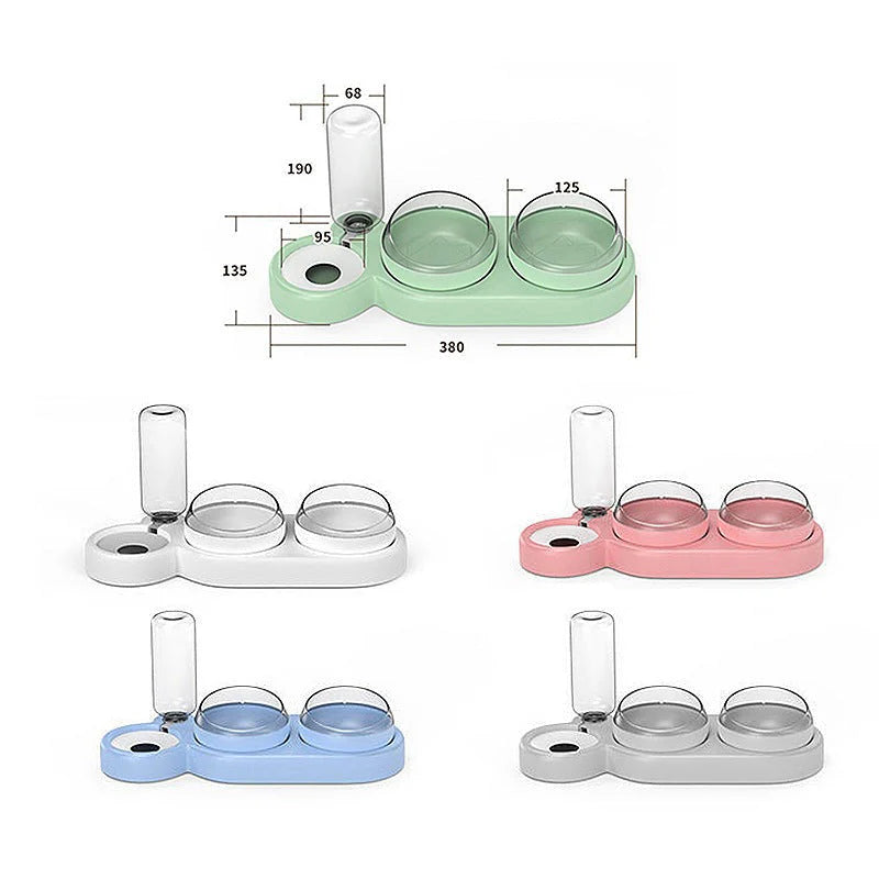 3-in-1 Deluxe Futterstation für Haustiere – Futternapf, Wasserspender & Snackaufbewahrung