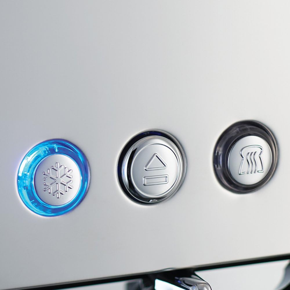 Russell Hobbs Tostapane [per 2 fette] Luna Acciaio Inossidabile Rame (fessure extra large, include supporto per panini, 6 livelli di doratura + funzione scongelamento e riscaldamento, 1550W) 24290-56
