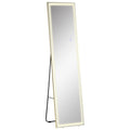 HOMCOM Specchio da Terra LED Dimmerabile 3 Colori Luce da Parete