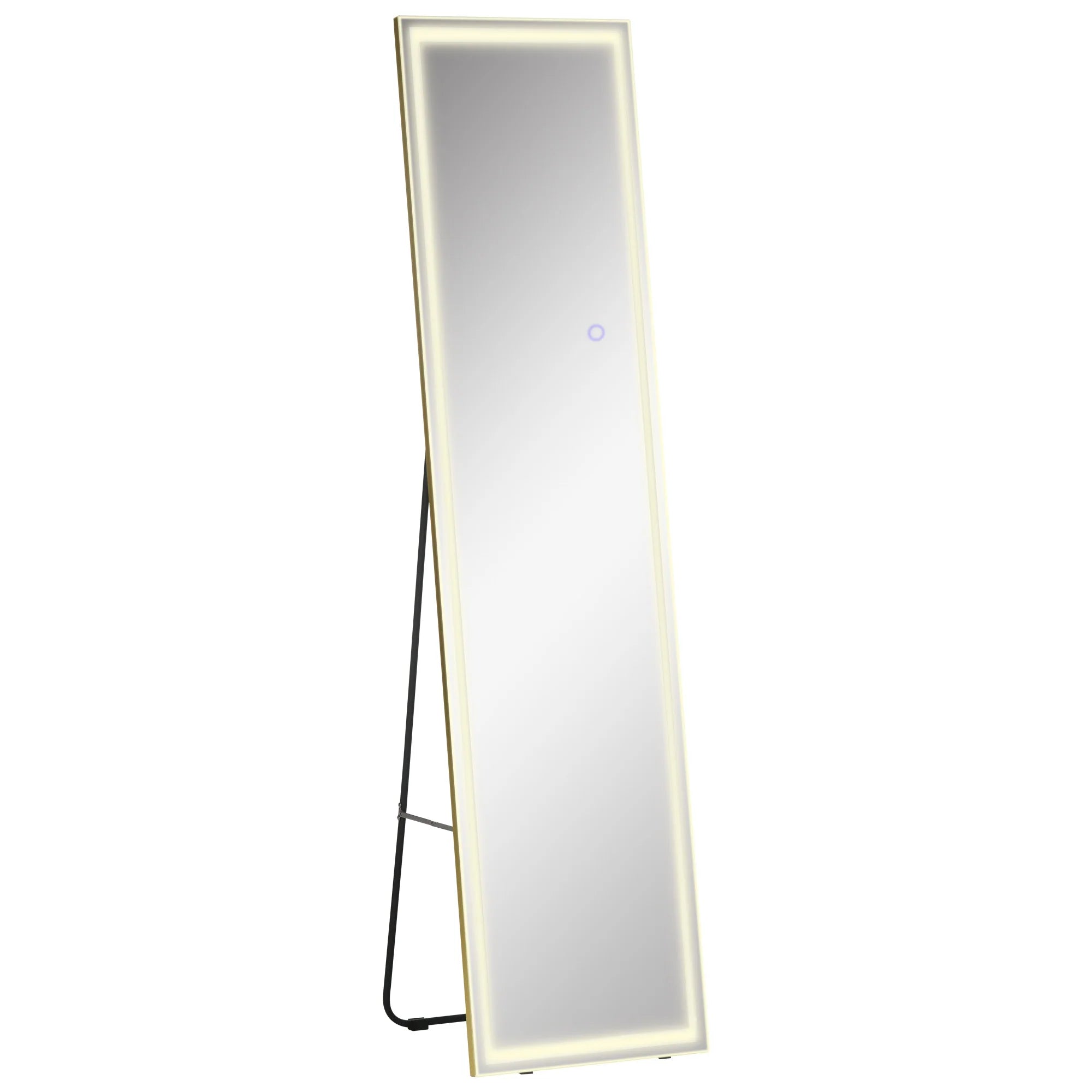 HOMCOM Specchio da Terra LED Dimmerabile 3 Colori Luce da Parete