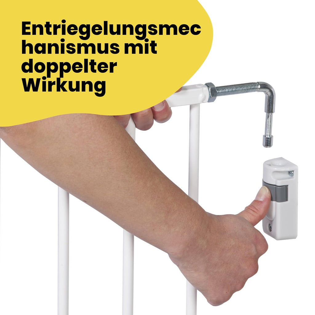 Safety 1st Easy Close Extra Tall, extra hohes (91 cm) Sicherheitsgitter aus Metall, druckfest, ideal für Kinder und Haustiere, mit einer Breite, die sich von 73 auf 80 cm ausdehnen lsst, wei