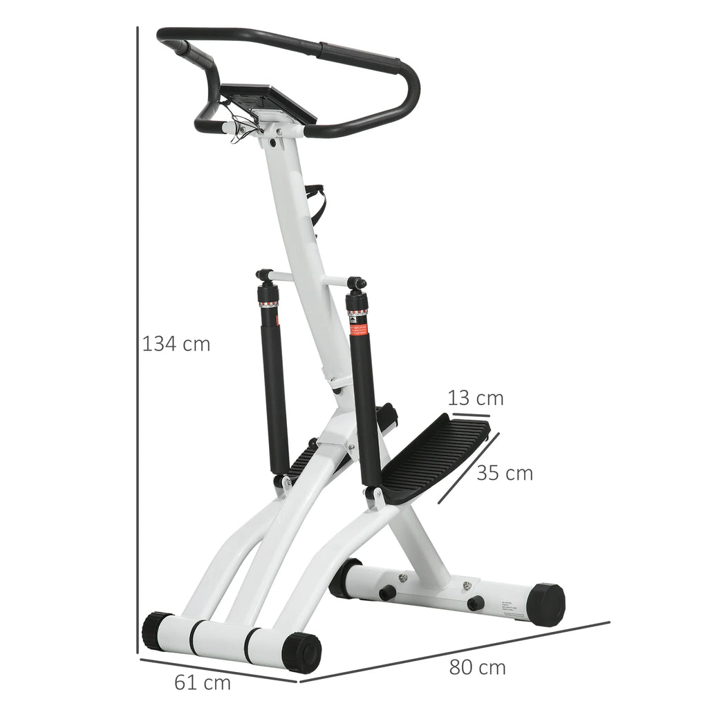 SPORTNOW Stepper con Maniglia 12 Livelli di Resistenza Display Monitor