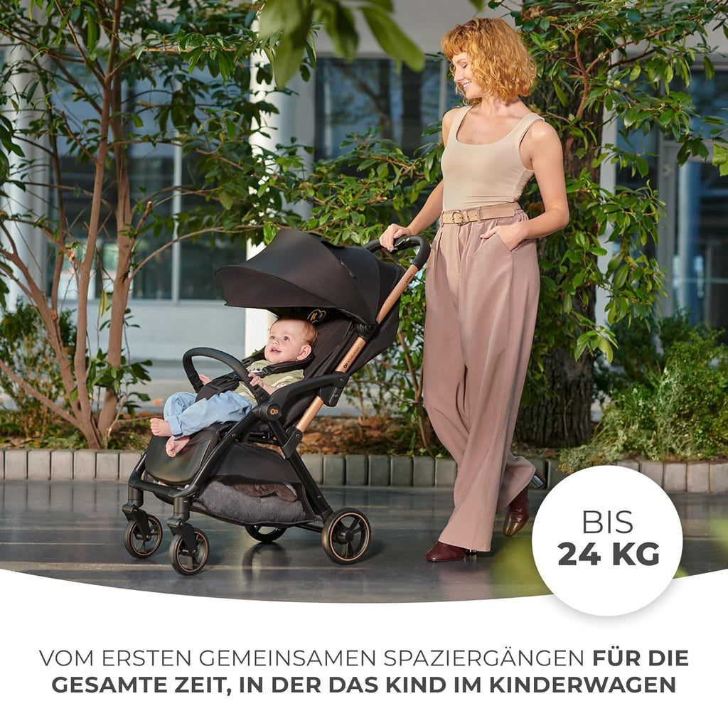 Kinderkraft APINO Buggy bis 22 kg, Liegebuggy, Kinderwagen, Leicht - 7,5kg, Automatisches zusammeklappen, Verstellbare Rückenlehne bis zur Liegeposition, ideal für Reisen, Beige