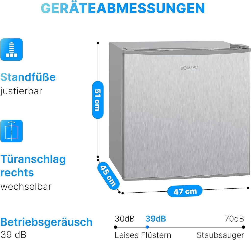Bomann® Gefrierbox 31L Nutzinhalt | Gefrierschrank klein mit Gitterablage | wechselbarer Türanschlag & stufenlose Temperaturregelung | Mini Gefrierschrank mit 4 Sterne-Kennzeichnung | GB 341.1 inox