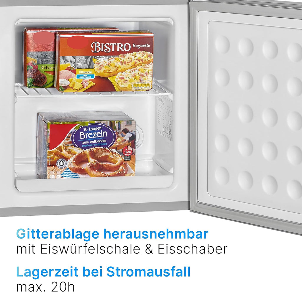 Bomann® Gefrierbox 31L Nutzinhalt | Gefrierschrank klein mit Gitterablage | wechselbarer Türanschlag & stufenlose Temperaturregelung | Mini Gefrierschrank mit 4 Sterne-Kennzeichnung | GB 341.1 inox