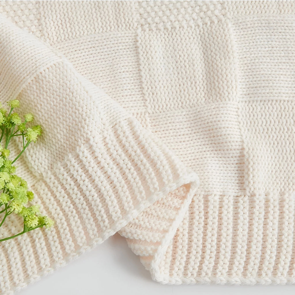 MonoKnit Coperta lavorata a maglia – Coperta in pile acrilico a righe di alta qualità, in bianco e nero, per letto e divano