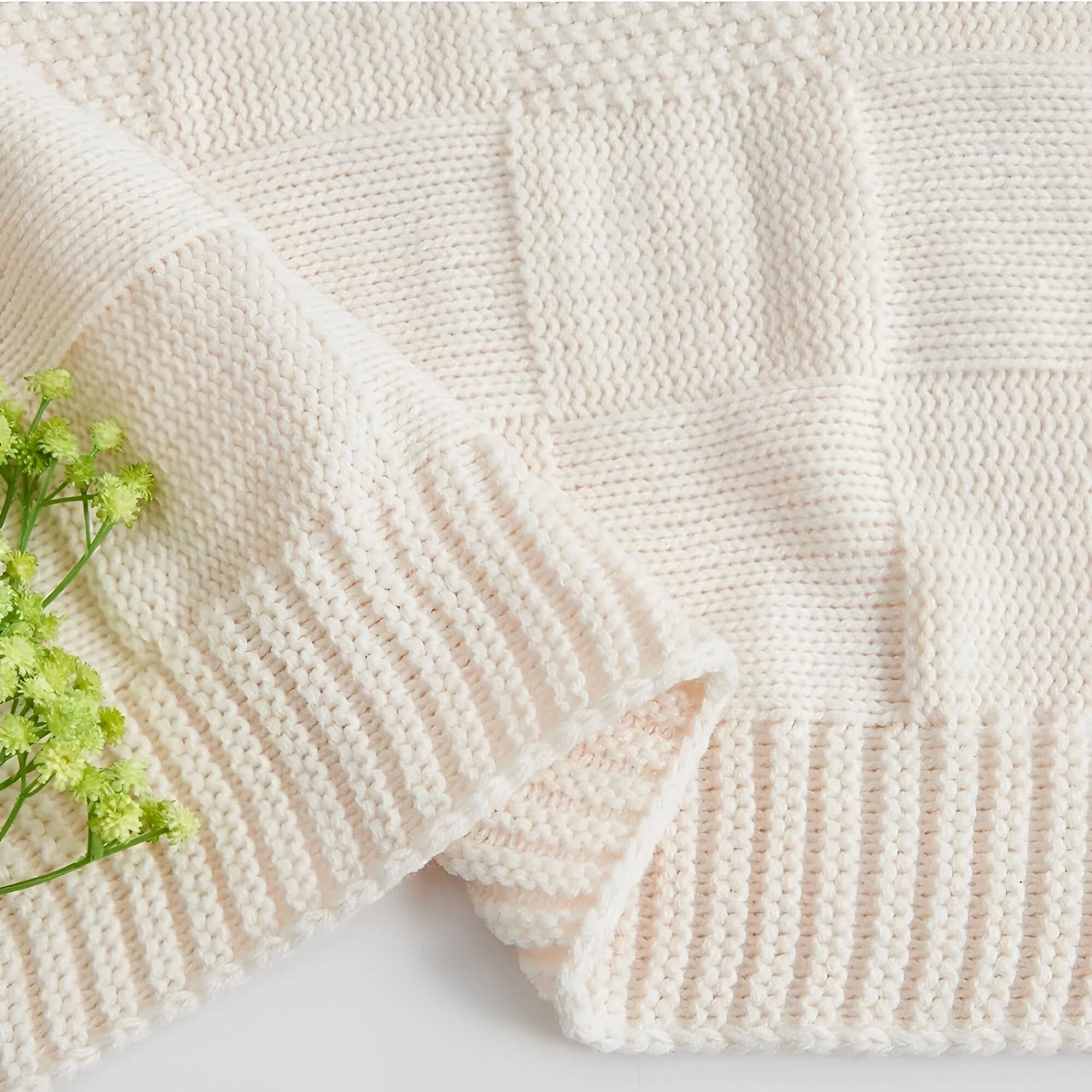 MonoKnit Coperta lavorata a maglia – Coperta in pile acrilico a righe di alta qualità, in bianco e nero, per letto e divano