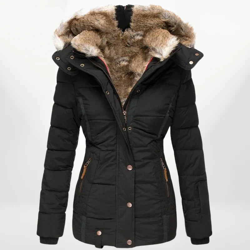Warmer Wintermantel mit Pelz für Frauen, ideal für zustzlichen Komfort und Stil