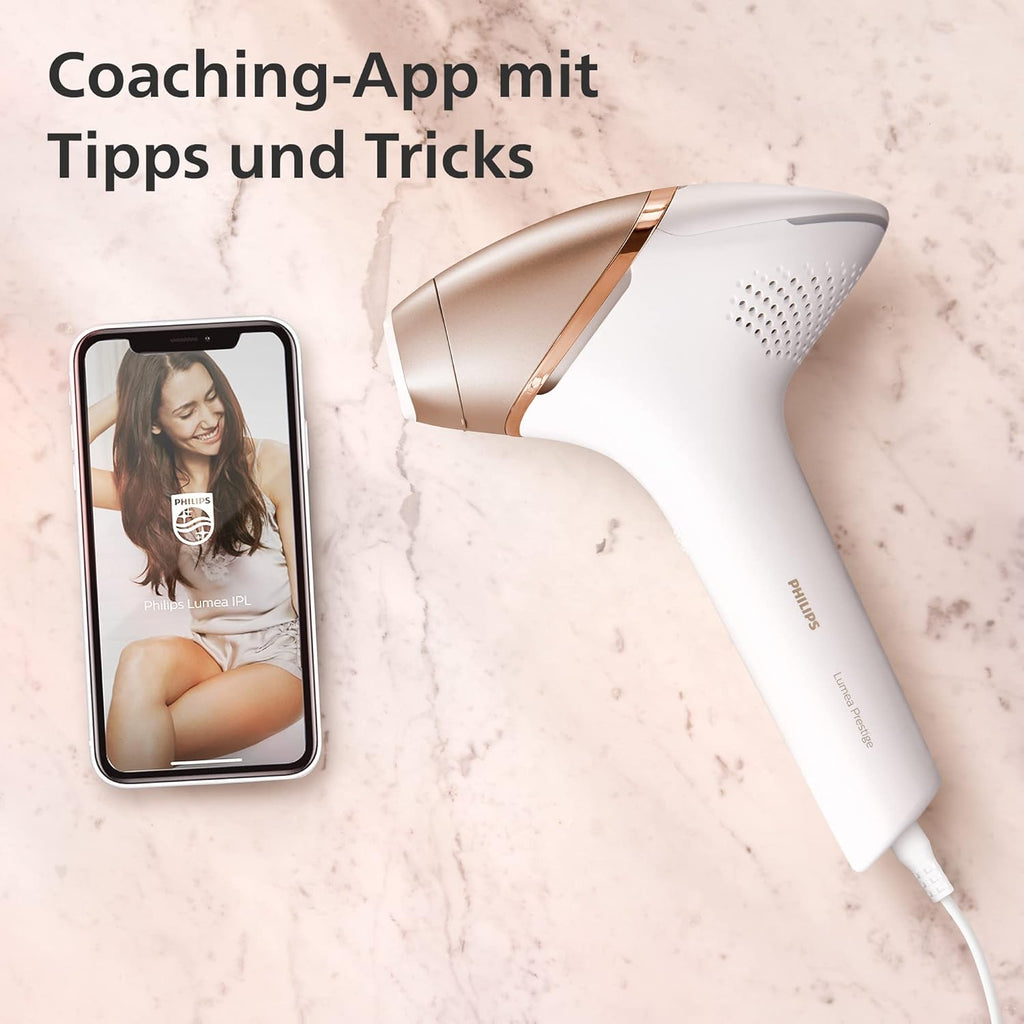 Philips Lumea Serie 8000, dispositivo per la depilazione a luce pulsata (IPL), alternativa alla depilazione laser, tecnologia SenseIQ, 4 accessori per corpo, viso, zona bikini e ascelle, modello BRI948/00