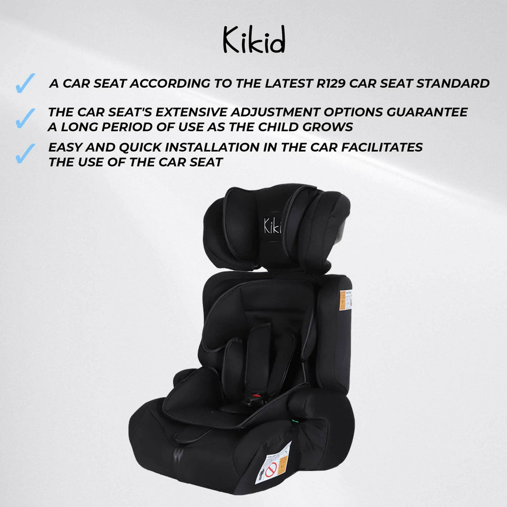 Kikid Kindersitz Basic 76-150cm R129, schwarz