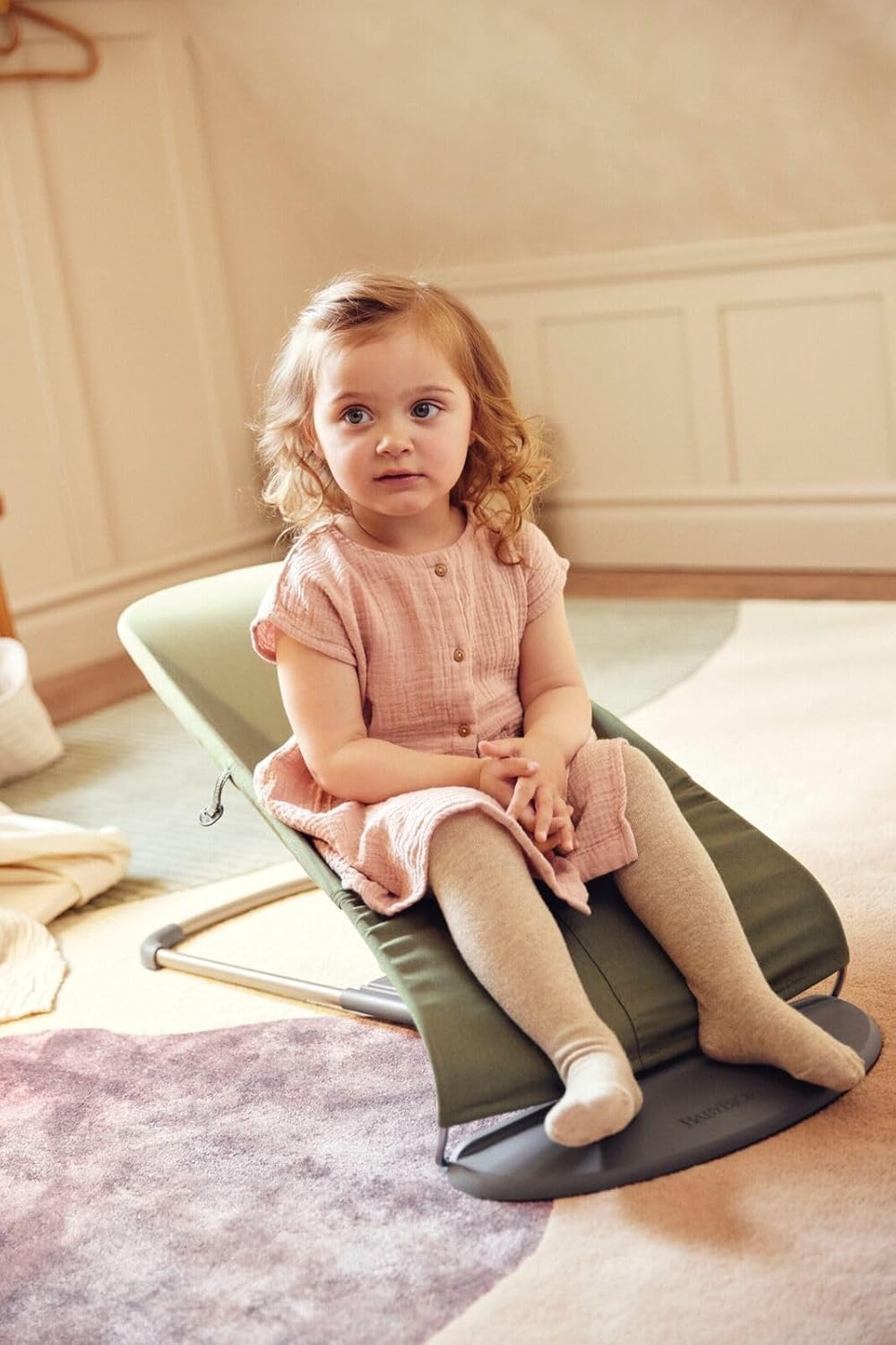 BabyBjörn Sdraietta Bliss, Tessuto trapuntato a petalo, Grigio Sabbia