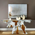 NAGA Wurzel Sideboard 160 cm - white washed | inkl. Glasplatte