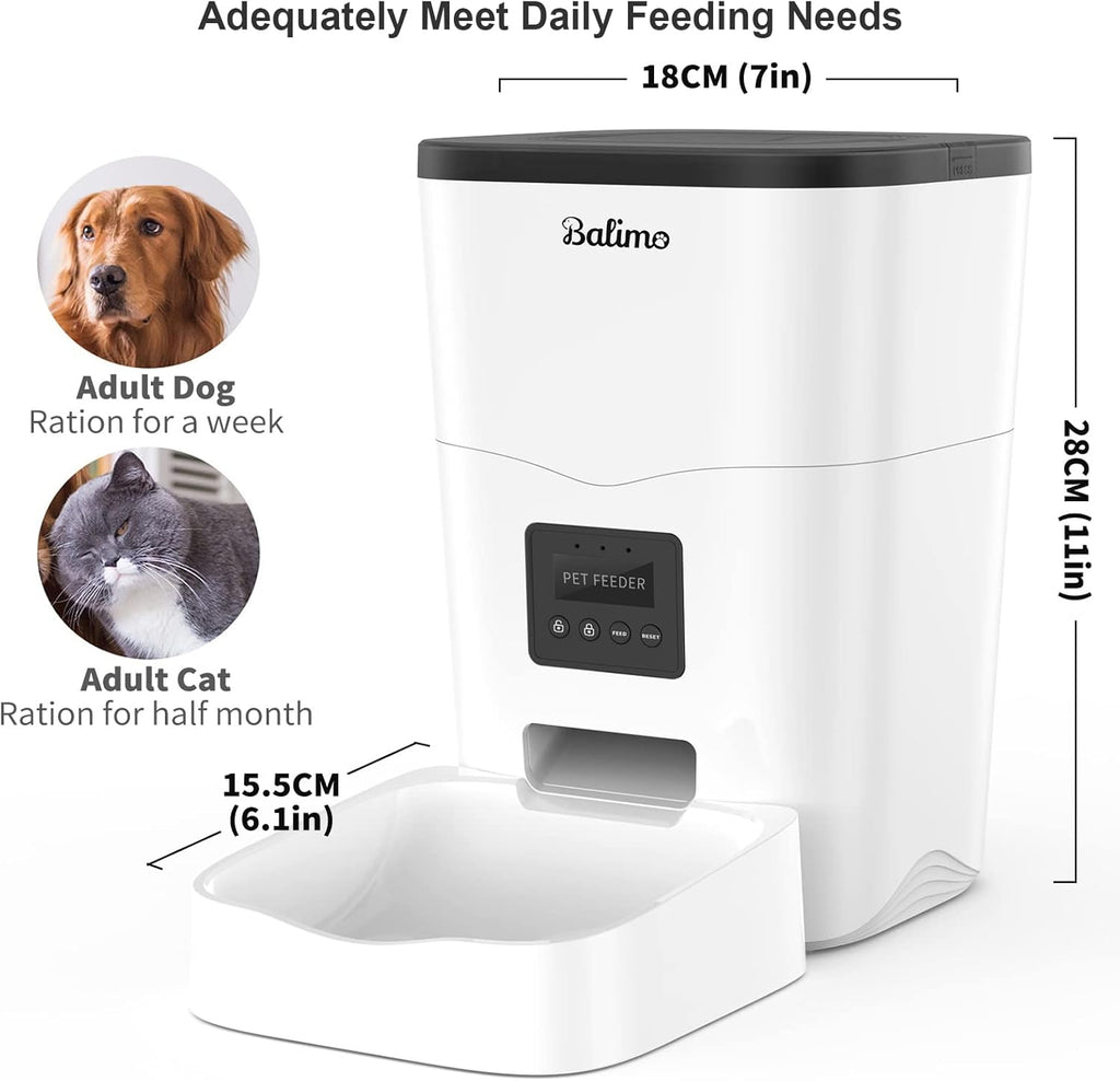 Balimo Futterautomat Katze mit HD 1080P Video, 2,4 G WLAN Katzenfutter Automat mit APP Steuerung und Nachtsicht, 4L futterspender Katze, Katzen Futterautomaten mit Edelstahlnapf, 8 Mahlzeiten pro Tag