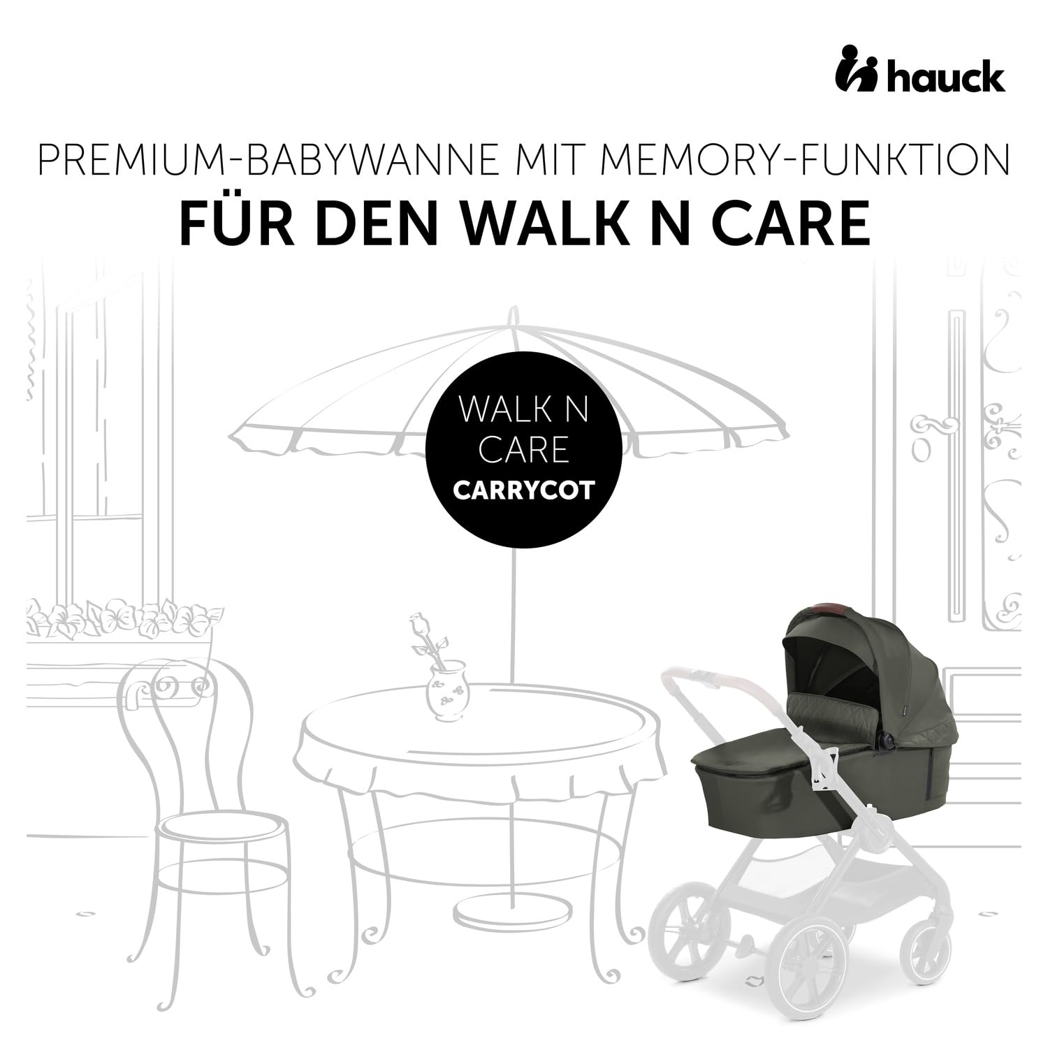 hauck Kinderwagen mit Beindecke Walk N Care ab Geburt bis 22 kg mit Liegefunktion, Becherhalter, Sitz Wendbar & Höhenverstellbar, Gummireifen, Teleskopgriff, UPF 50+, Zusammenklappbar (Dark Navy Blue9