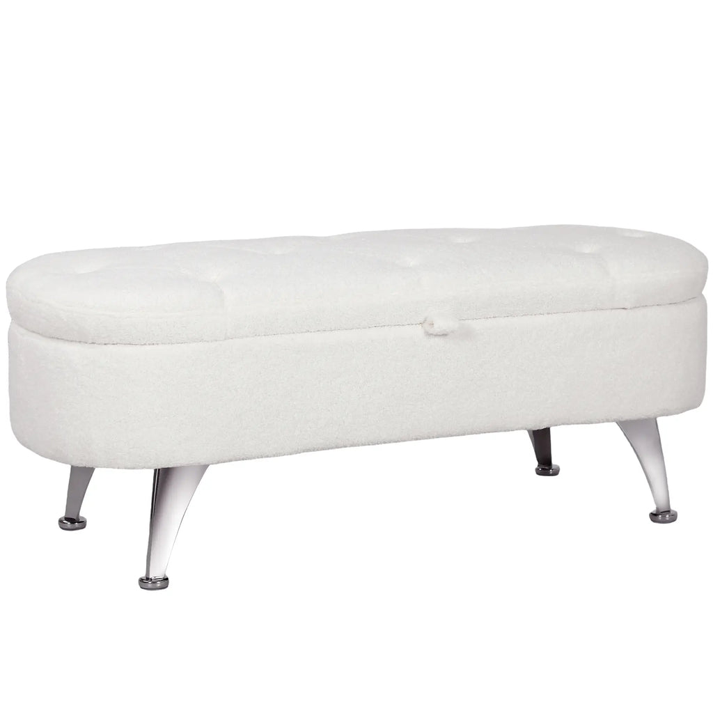 HOMCOM Sitzbank mit Stauraum 114 × 47 × 46,5 cm Weiß