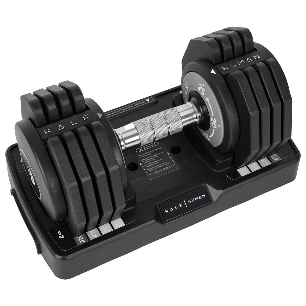 Half Human Set di Manubri Regolabili da 25 kg con Supporto per Manubri