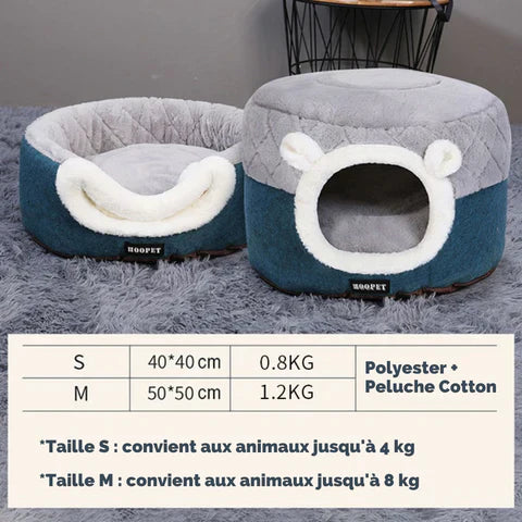 HundeJoy Katzenhhle 2-in-1 – Stilvoller Rückzugsort und Kissen in einem