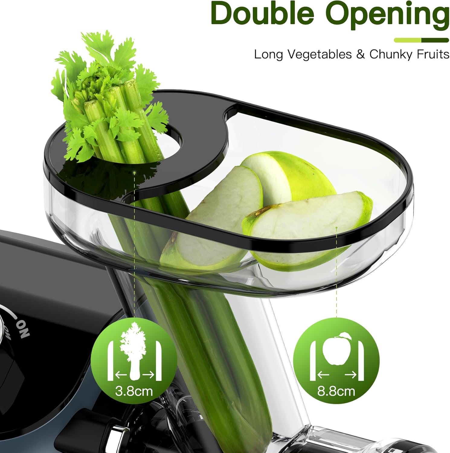Muchen Slow Juicer Spremiagrumi Estrattore Frutta e Verdura, Vincitore del Test, Motore Silenzioso da 150W, Funzione di Retromarcia, Facile da Pulire, Design in Acciaio Inox Nero e Argento, Inclusivo di Ricettario