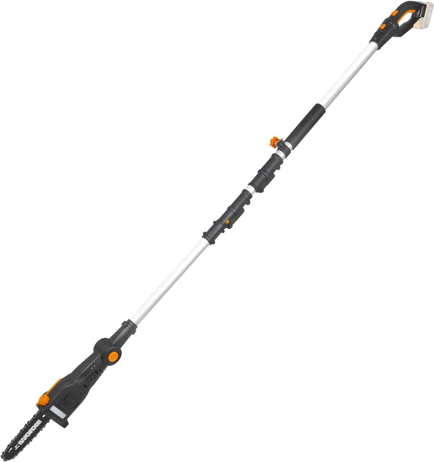 WORX WG252E.9 Tagliasiepi Telescopico a Batteria - Larghezza di Taglio 45 cm - Asta Telescopica Regolabile in 10 Posizioni fino a 3,20 Metri di Altezza - Compatibile con PowerShare - Batteria e Caricabatterie Non Inclusi