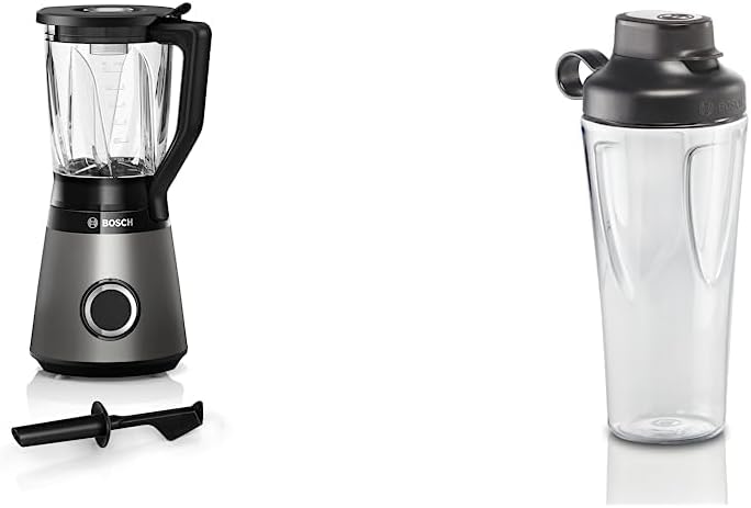 Bosch Standmixer VitaPower Serie 4 MMB6172SN, verbesserte Version, 10 Jahre Motorgarantie, Edelstahl-Klingen, 1,5l Glasbehlter, spülmaschinenfeste Teile, 30,000 U/min, 1200 W, silber