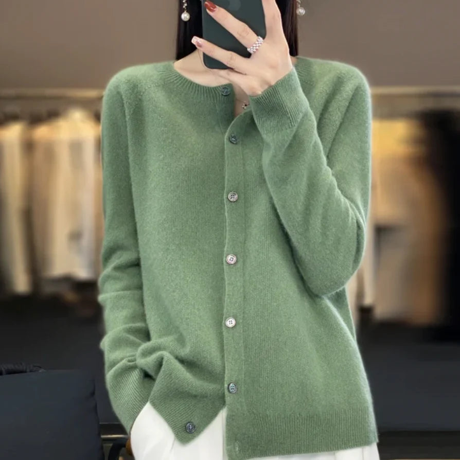 Kuschelige Wollstrickjacke Damen