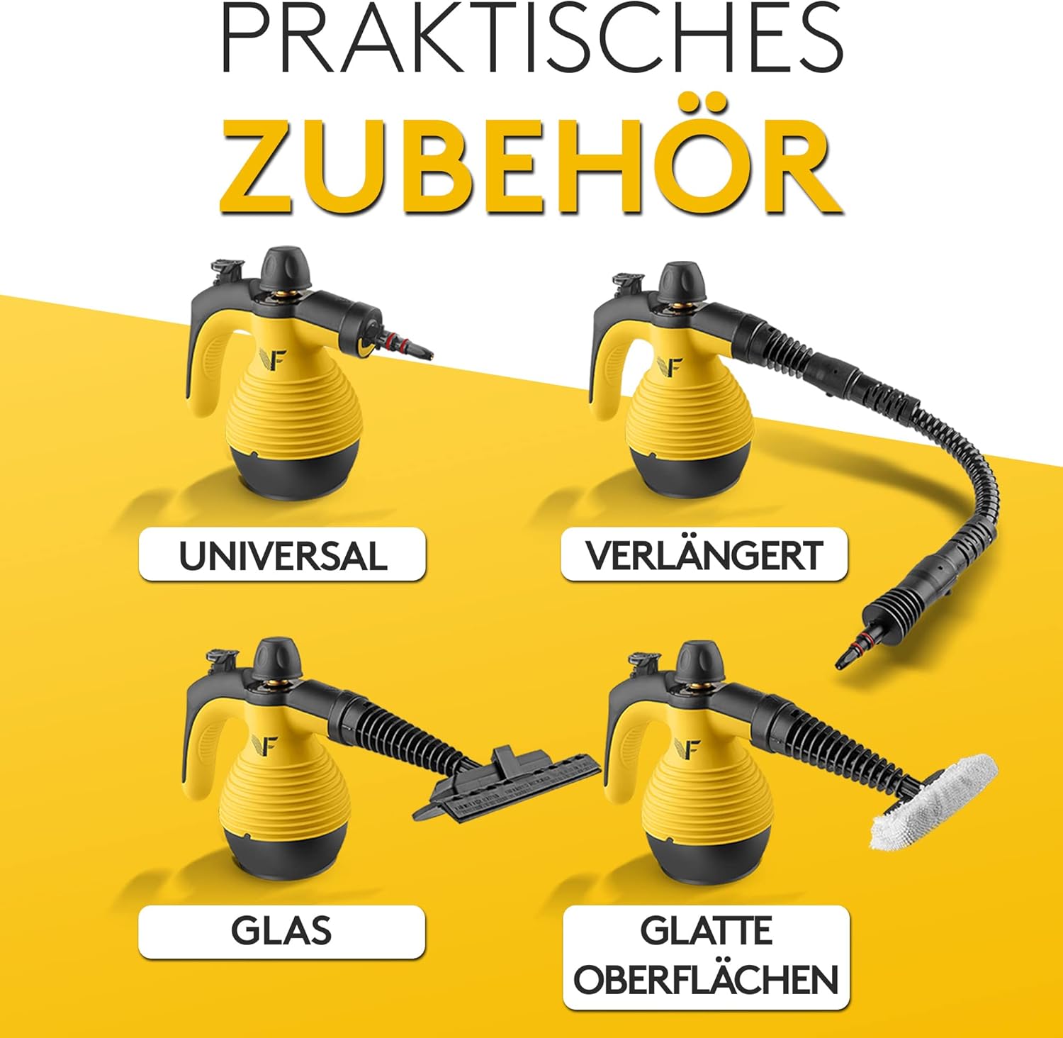 Neighbour's Friend Dampfreiniger Handgert mit vielen Aufstzen 350ml Tank I Leistungsstarker Handdampfreiniger 3,5 Bar I Dampf Gert Fenster mit Dampfregulierung