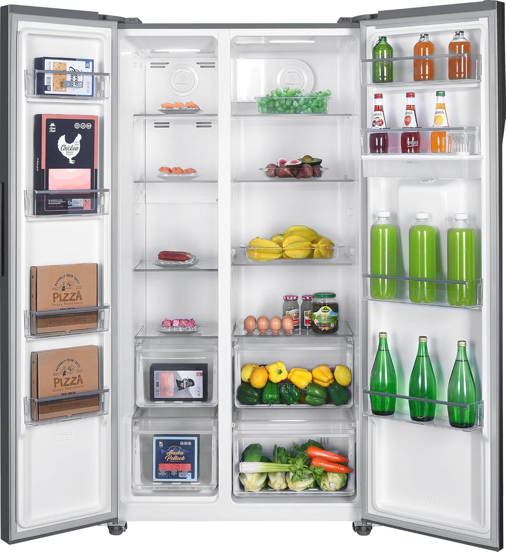 Beko GNO5322WDXPN Side-by-Side, frigorifero, congelatore, volume totale 532 l, vano frigorifero 347 litri, vano congelatore 185 litri, display multifunzione, NoFrost, dispenser acqua, acciaio inossidabile