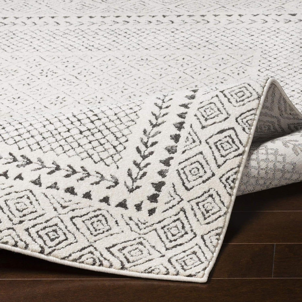 Surya Monaco Tappeto Soggiorno Boho, Grande Tappeto Camera da Letto 200x274 cm - Tappeto per Sala da Pranzo con Motivo Geometrico, Tappeto Soggiorno Moderno Scandinavo in Beige, Grigio Carbone