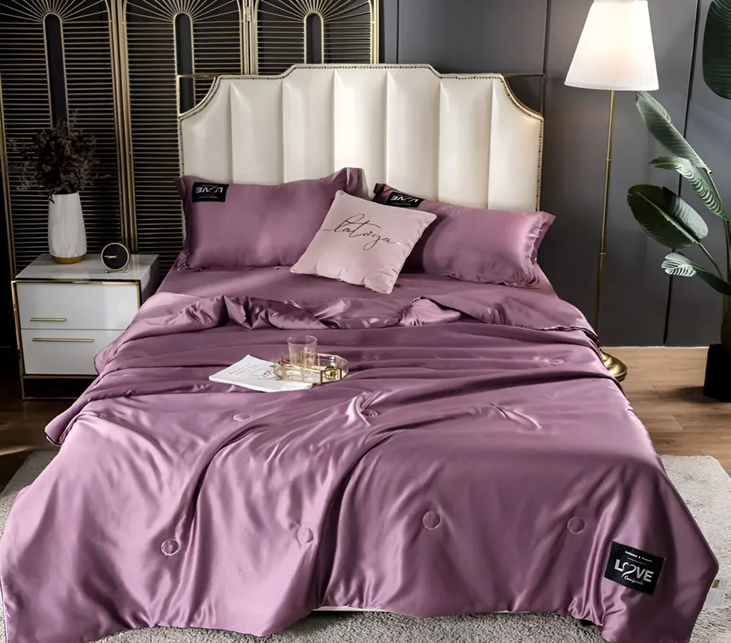 SilkyLux Satin-Bettwsche – Weiche & Atmungsaktive Decke für Ganzjhrigen Komfort