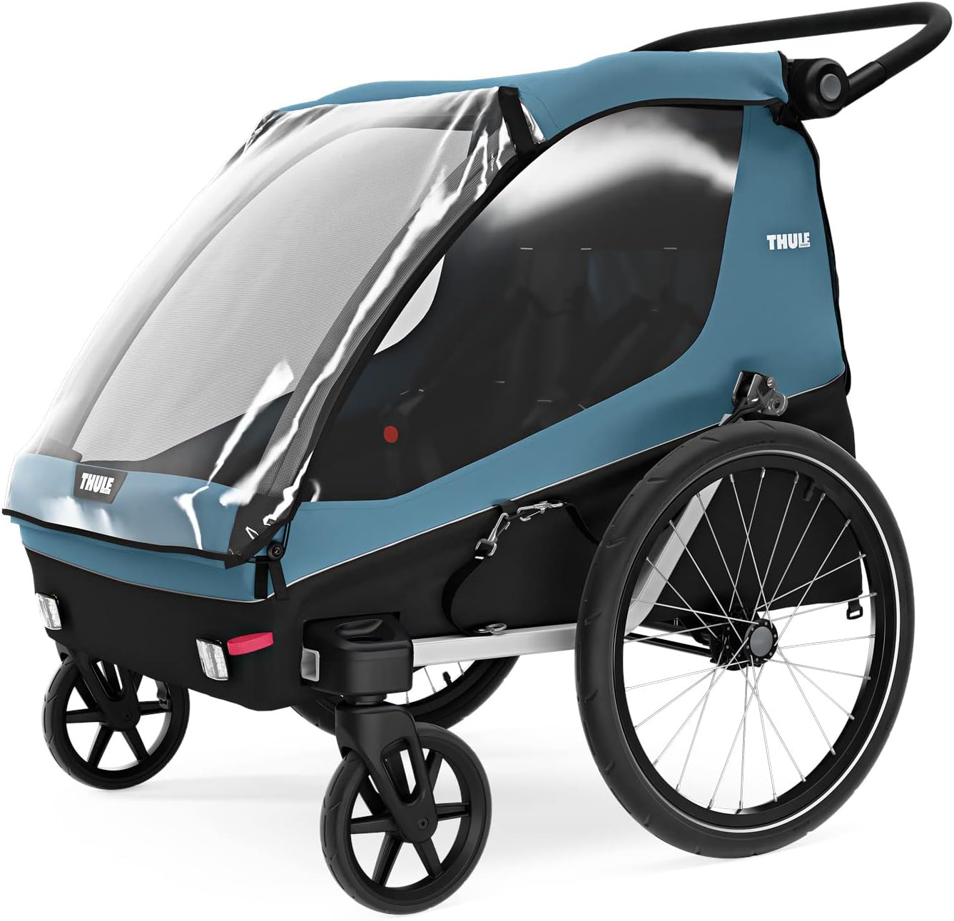 Rimorchio per bicicletta Thule Courier Dog, Rimorchio per bicicletta per 2 bambini blu egeo taglia unica
