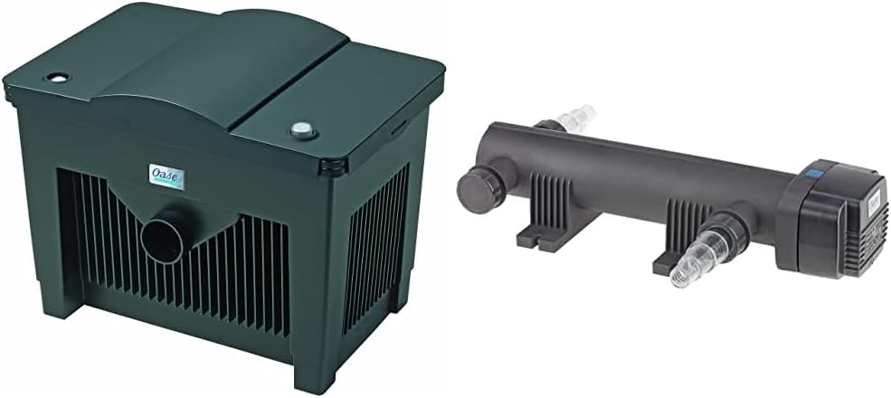 OASE 57377 Filtro a flusso continuo BioSmart UVC 16000 adatto per laghetti fino a 16 m³, sistema di filtraggio, set di filtraggio incl. materiale filtrante e chiarificatore UVC, nero