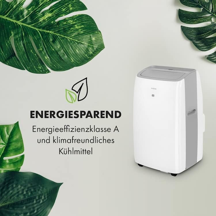 KLARSTEIN Grandbreeze Pro 14K – Condizionatore portatile, deumidificatore, ventilatore, 3 velocità, 14000 BTU/1,65 kW, superficie: da 42 a 68 m², flusso: 460 m³/h, CEE A – Bianco