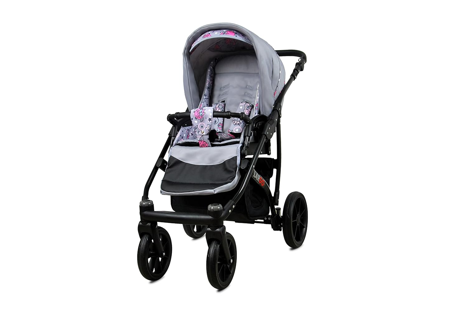 BabyLux Largo 2-in-1 Baby Kinderwagen Tief und Kinderwagen mit Zubehör Verstellbar und faltbar Aluminiumkonstruktion Wasserdicht Nicht abnehmbare Räder Brown Cream White Frame