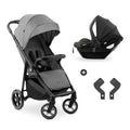 hauck Set Trio 3in1 Shop N Care con Passeggino, Navicella, Seggiolino Auto dalla nascita fino a 22 kg, Chiusura Compatta, Reclinabile, Portabicchieri & Vassoio, Protezione UV 50+ (Grey)