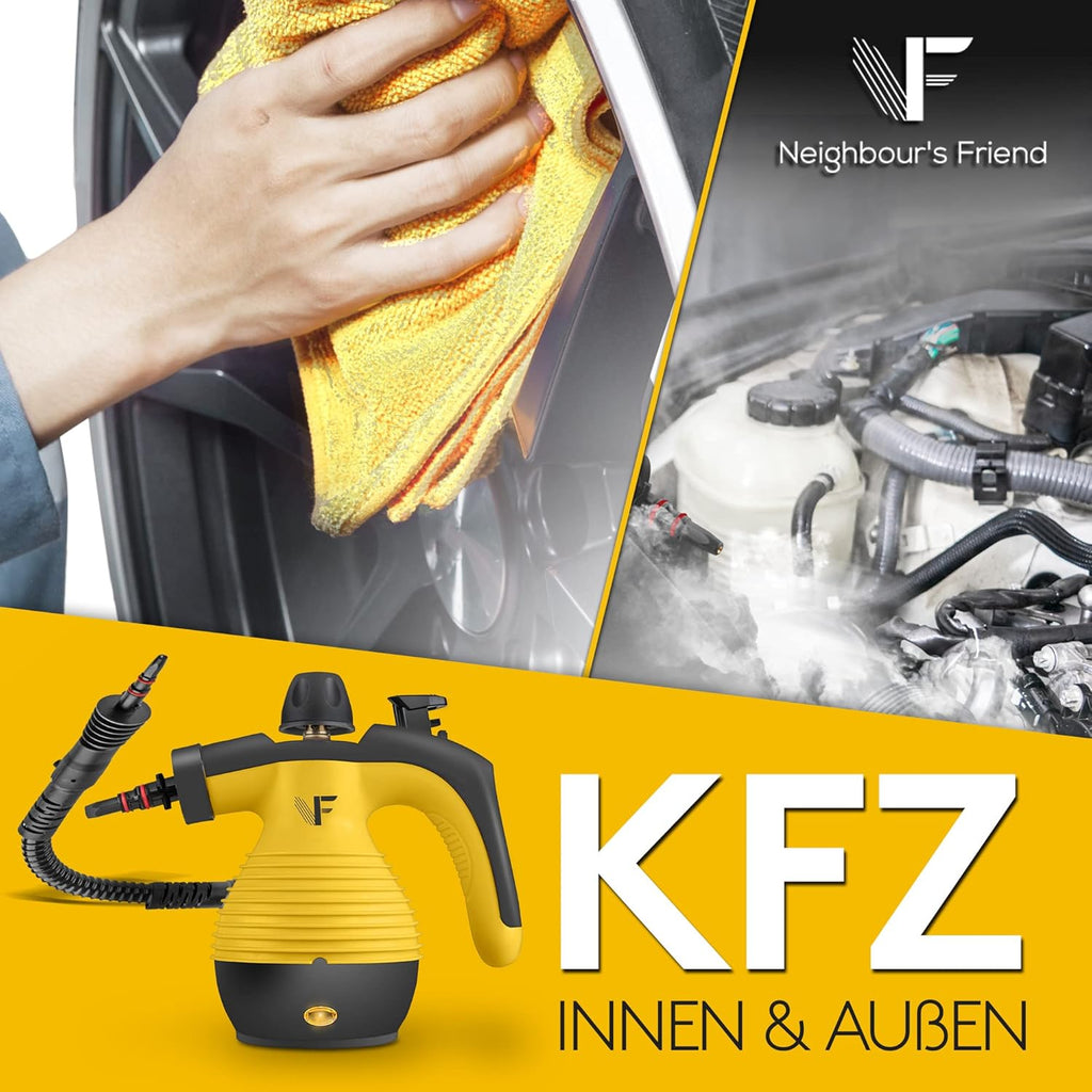 Neighbour's Friend Dampfreiniger Handgert mit vielen Aufstzen 350ml Tank I Leistungsstarker Handdampfreiniger 3,5 Bar I Dampf Gert Fenster mit Dampfregulierung