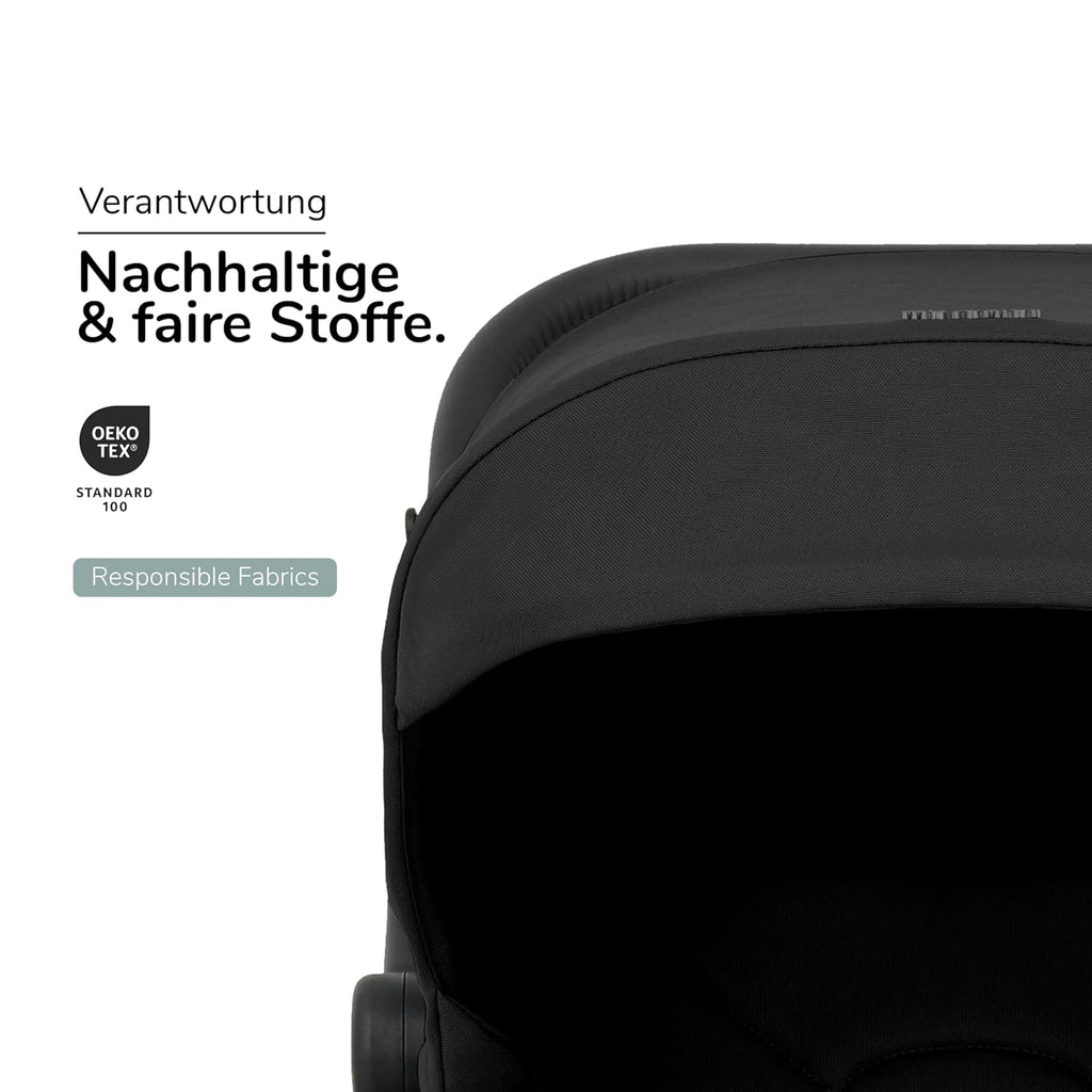 my junior® Buggy PICO³ | bis 22kg | Einhand AutoFold-Klappmechanismus | Ergonomische Liegeposition nach IGR e.V. | großes Sonnenverdeck UV50+ | Handgepäckmaß | 2 Belüftungsfenster Hazel - Black