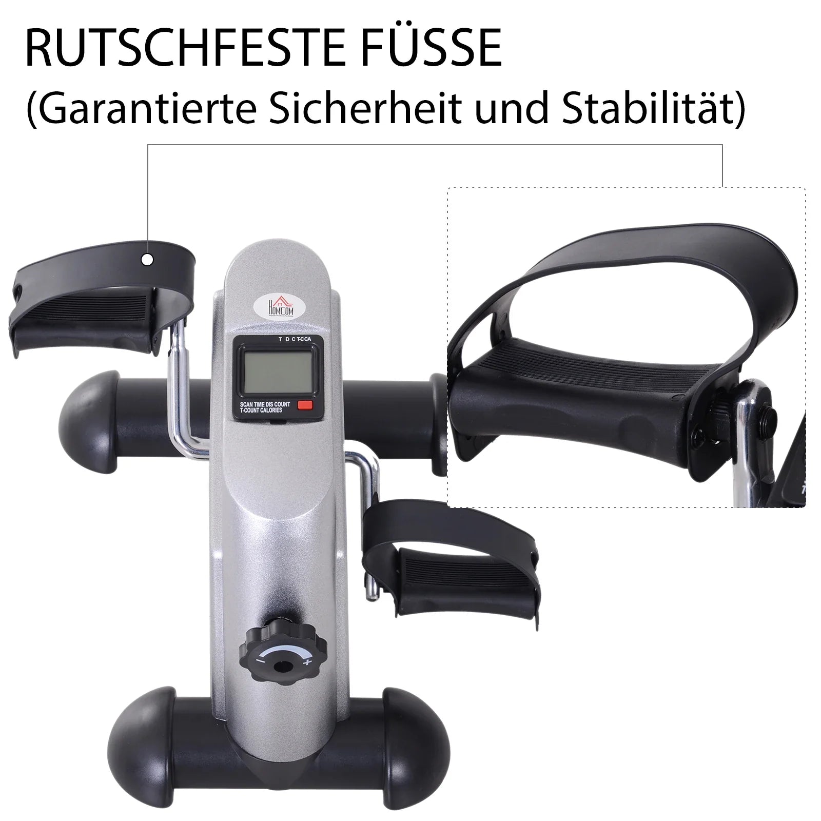 HOMCOM Mini Bike Pedaltrainer Heimtrainer LCD-Display verstellbar